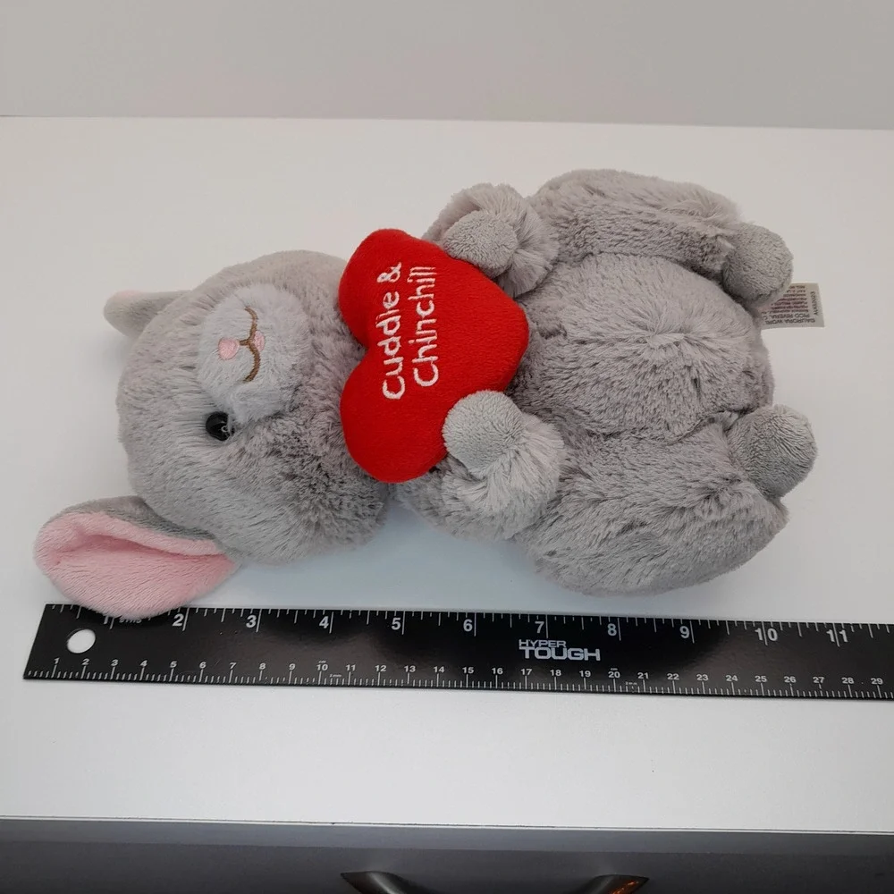 Aurora World Gray Chinchilla Plush Cuddle & Chinchill Red Heart Stuffed Animal